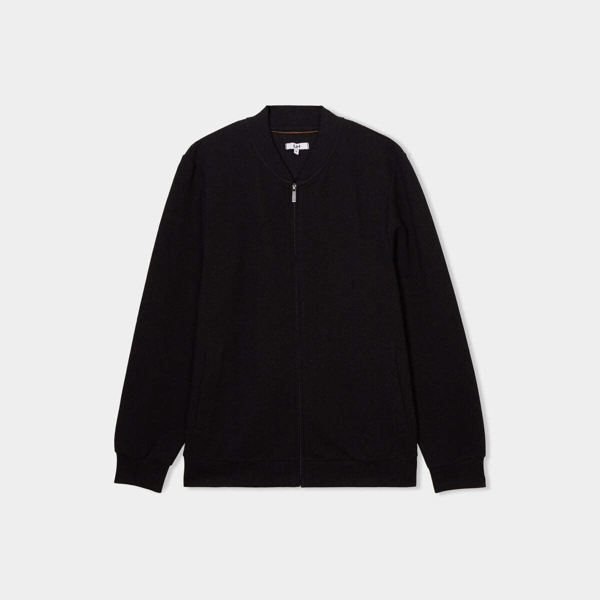 Gilet manches longues zippé noir homme