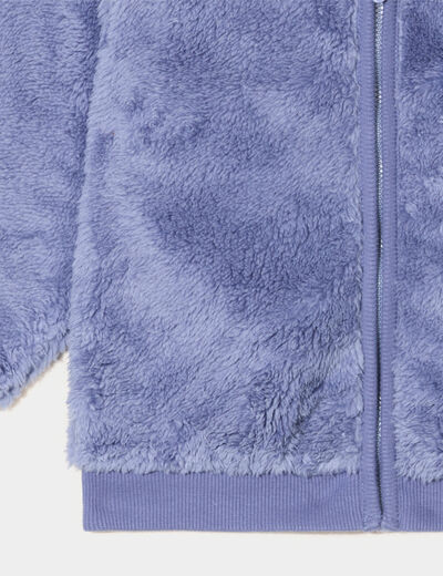 Gilet zippé effet polaire à capuche bleu lavande bébé garçon