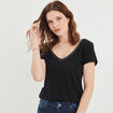 T-shirt à manches courtes noir femme