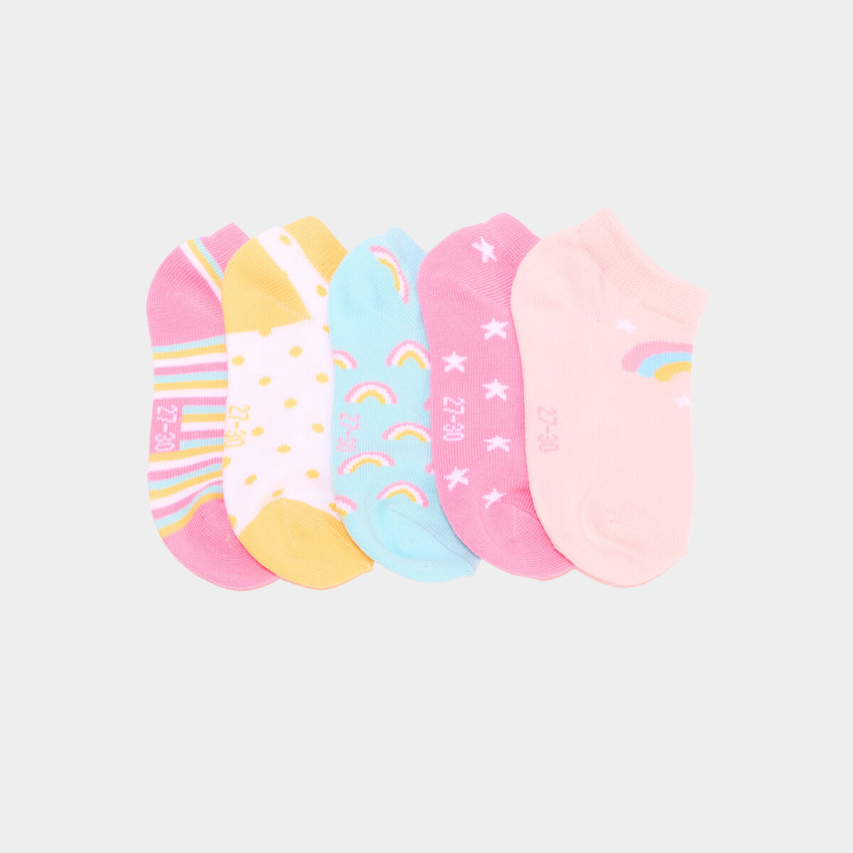 Lot 5 paires chaussettes invisibles multicolore fille