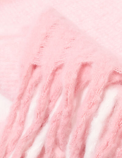 &Eacute;charpe &agrave; franges rose clair femme