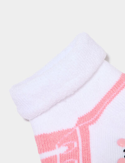 Chaussettes bottons coton majoritaire rose b&eacute;b&eacute; fille