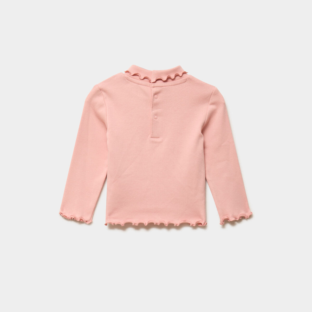 Lot 2 t-shirts sous pulls &agrave; col roul&eacute; rose clair b&eacute;b&eacute; fille
