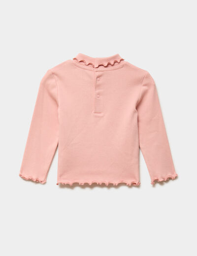 Lot 2 t-shirts sous pulls &agrave; col roul&eacute; rose clair b&eacute;b&eacute; fille