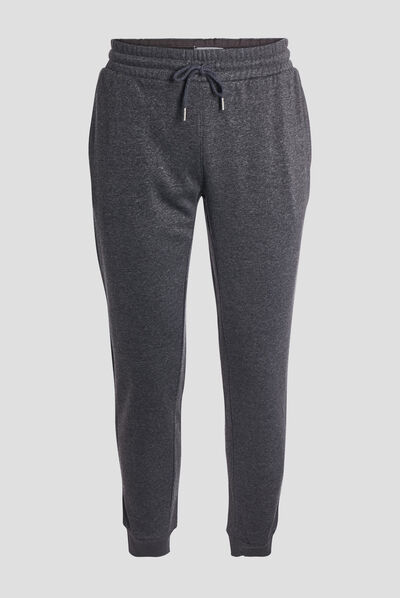 Jogging droit molleton gris foncé homme