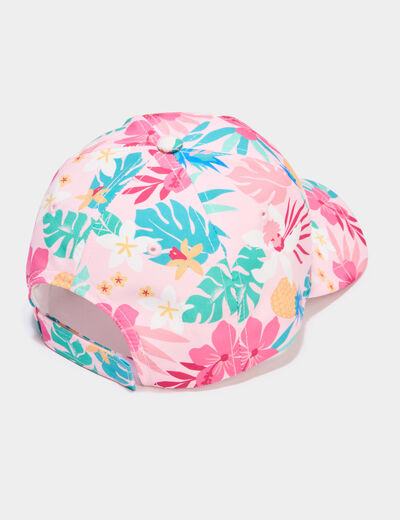 Casquette ajustable bomb&eacute;e rose fille