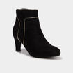 Bottines effet su&eacute;dine &agrave; talons noir femme