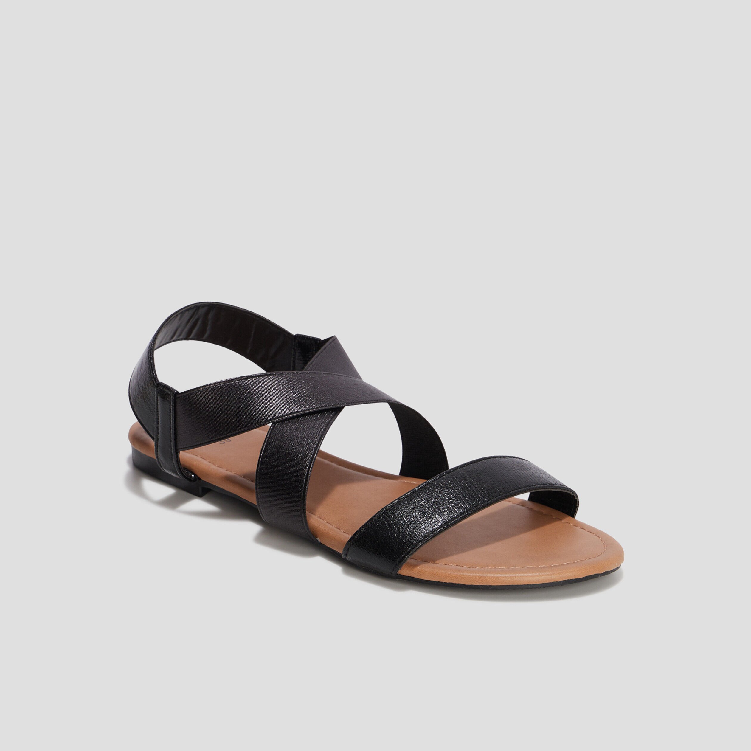 Sandales plates noir femme LH