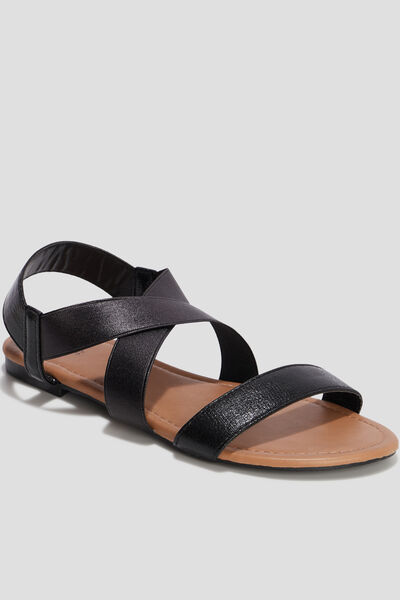 Sandales plates noir femme