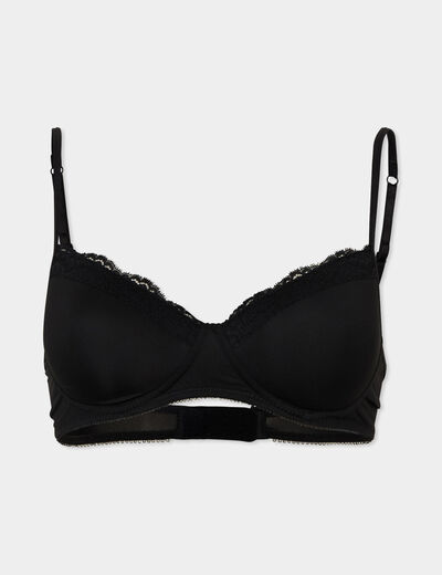 Soutien-gorge triangle micro dentelle noir femme