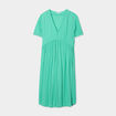 Robe col en V détails tressés vert menthe femme