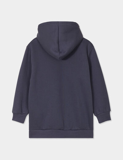 Sweat à capuche fourré hoodie Stitch gris foncé fille