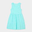 Robe patineuse sans manches coton bleu clair fille