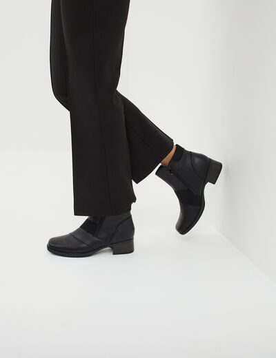 Bottines à talons fermeture zippée noir femme