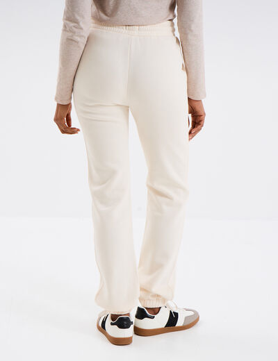Pantalon jogging droit molleton sable femme