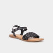 Sandales en cuir Kickers Kickdash noir femme