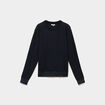 Pull en maille textur&eacute;e col rond bleu marine homme