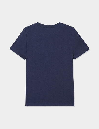T-shirt en coton manches courtes bleu marine garçon