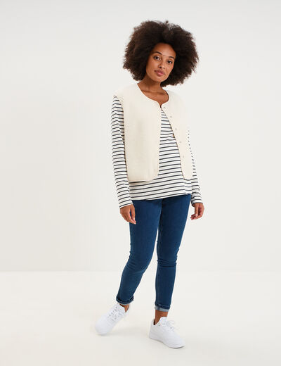 Jeans grossesse skinny avec bandeau denim stone femme maternit&eacute;