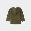 Sweat zippé à capuche coton vert kaki bébé garçon