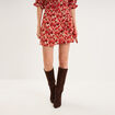 Jupe-short taille &eacute;lastique rouge coquelicot femme