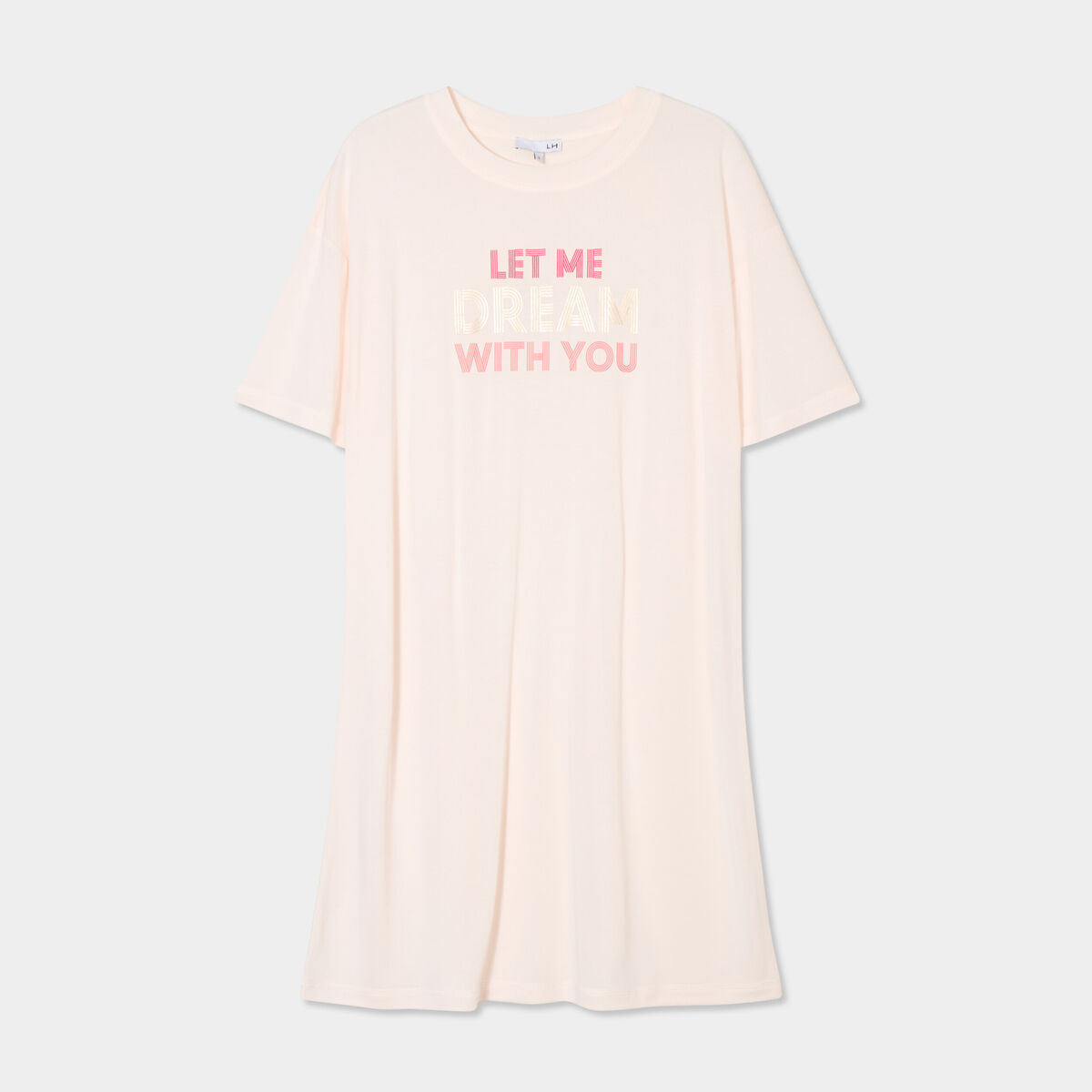 Chemise de nuit manches courtes vieux rose femme