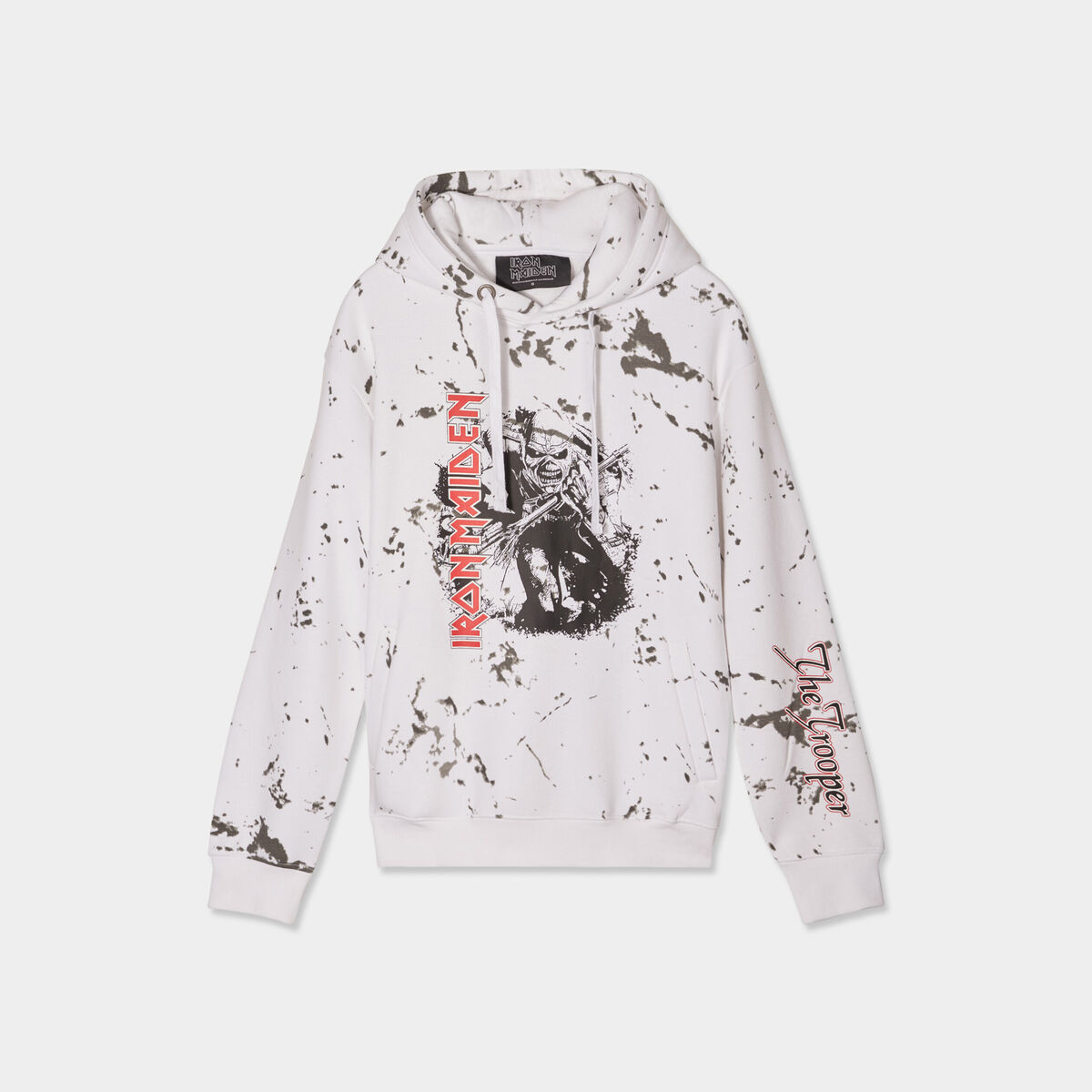 Sweat à capuche hoodie Iron Maiden blanc homme