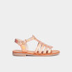 Sandales aspect croco brides irisées couleur argent fille