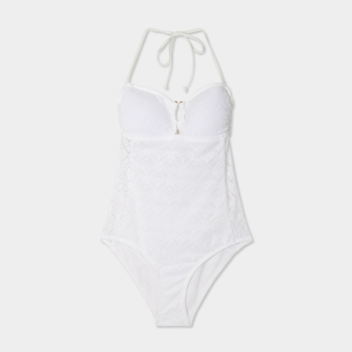 Maillot de bain une pi&egrave;ce bandeau blanc femme