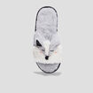 Chaussons mules fausse fourrure gris femme