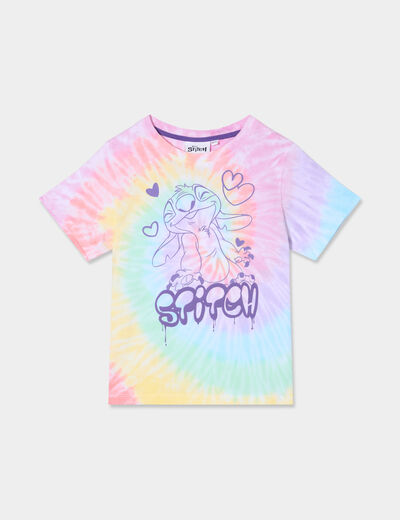 T-shirt manches courtes coton Stitch multicolore fille