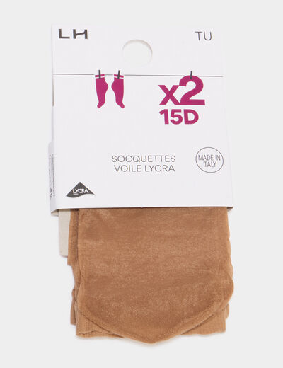 Lot 2 paires socquettes beige femme