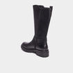 Bottes brides en cuir noir fille