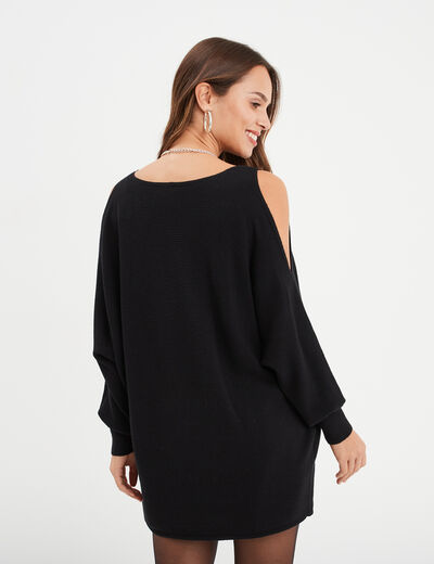 Pull manches chauves-souris Mosquitos noir femme