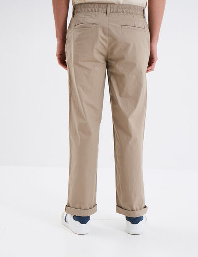Pantalon chino relax coton taupe homme