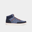 Baskets montantes &agrave; lacets bleu homme