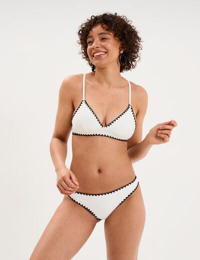 Haut de maillot de bain triangle ivoire femme