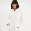 Combinaison polaire zipp&eacute;e &agrave; capuche blanc femme