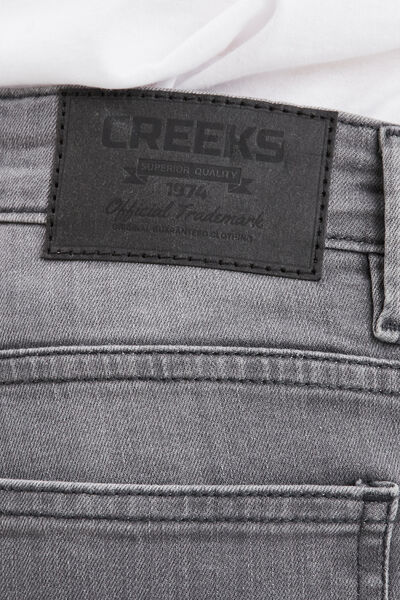 Jeans regular 5 poches denim gris homme