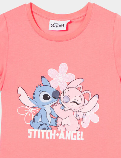 Chemise de nuit droite coton Stitch rose fille