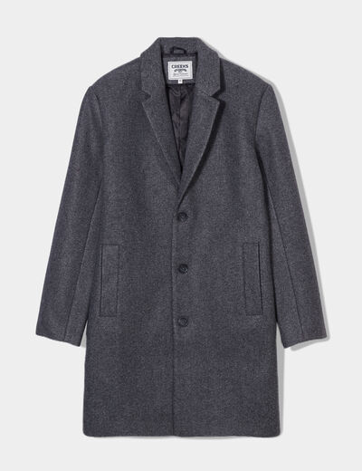 Manteau long fermeture boutonnée Creeks gris homme