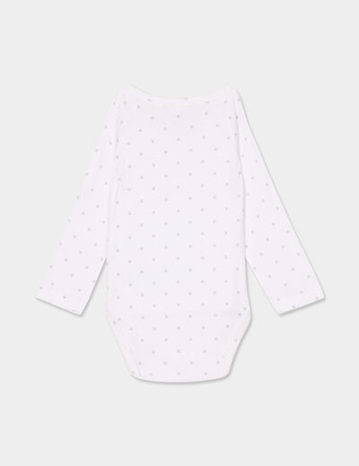 Lot 3 bodies croisés manches longues blanc bébé