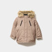 Parka &agrave; capuche fausse fourrure camel gar&ccedil;on