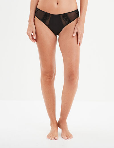 Culotte mi-haute avec dentelle noir femme