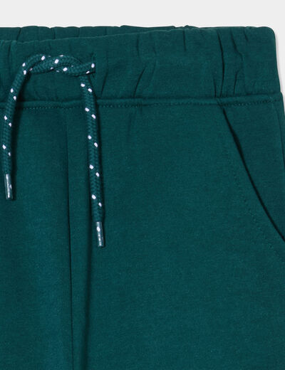 Pantalon de jogging taille élastiquée vert foncé garçon