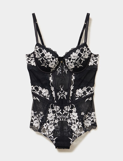 Body en dentelle noir femme