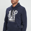 Sweat à capuche hoodie bleu marine homme