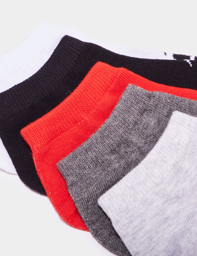 Lot 5 paires chaussettes invisibles multicolore homme