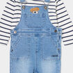 Ensemble 3 pi&egrave;ces salopette jean Creeks bleu marine b&eacute;b&eacute; gar&ccedil;on