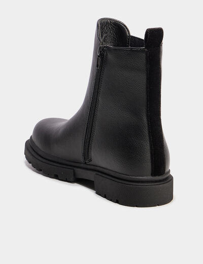 Boots crant&eacute;es noir fille